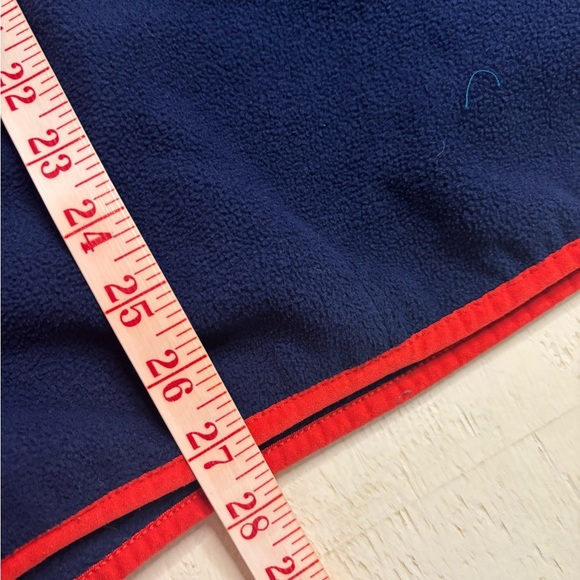 Lands' End Long Sleeve Polar Fleece Pullover Men's Size XL Blue Orange 1/4 Snap - Picture 4 of 5